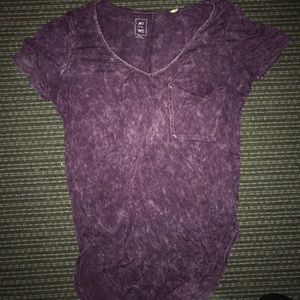 acid wash purple short sleeve tunic